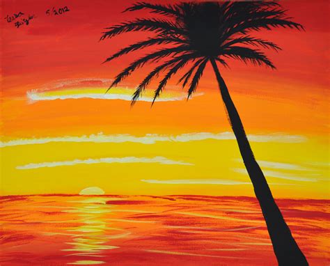 acrylic beach sunset|easy acrylic painting ideas sunset.